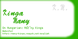 kinga many business card